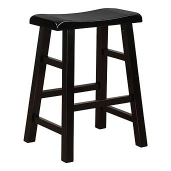 eHemco Heavy-Duty Solid Wood Saddle Seat Kitchen Counter Height Barstools
