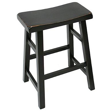 eHemco Heavy-Duty Solid Wood Saddle Seat Kitchen Counter Height Barstools