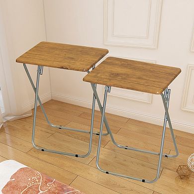 eHemco Folding TV Tray Tables for Eating, 2 Piece Set