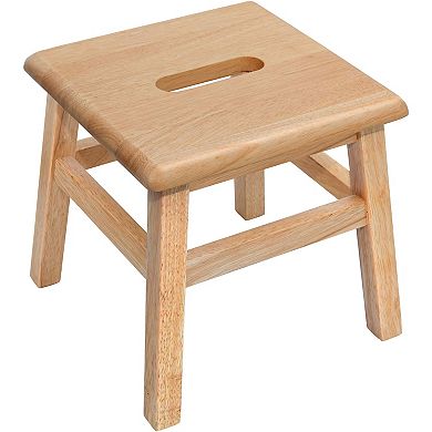 eHemco Solid Hardwood Wooden Step Stool with 200 lb. Load Capacity for Adults and Kids, 12.25 Inches