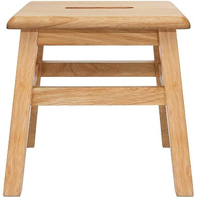 eHemco Solid Hardwood Wooden Step Stool with 200 lb. Load Capacity for Adults and Kids, 12.25 Inches