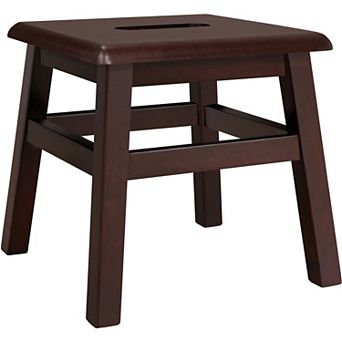eHemco Solid Hardwood Wooden Step Stool with 200 lb. Load Capacity for Adults and Kids, 12.25 Inches