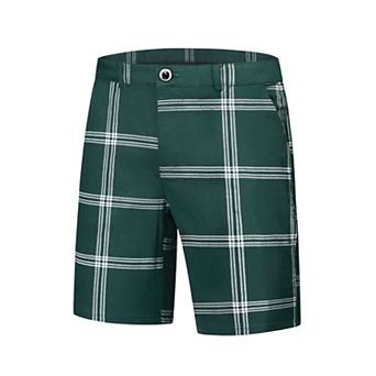 Plaid Shorts For Men's Regular Fit Flat Front Summer Chino Shorts