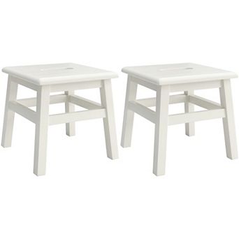 eHemco Solid Hardwood Wooden Step Stool for Adults and Kids with 200 lb. Load Capacity, Set of 2