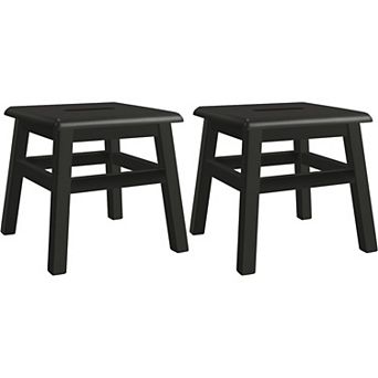 eHemco Solid Hardwood Wooden Step Stool for Adults and Kids with 200 lb. Load Capacity, Set of 2