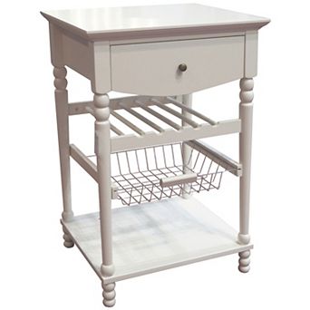 eHemco Euro Kitchen Cart with 1 Drawer, 2 Storage Shelves and 1 Basket