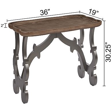 eHemco Ancient Style Coffee Table Sofa Table Side Table with Tray Top