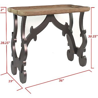 eHemco Ancient Style Coffee Table Sofa Table Side Table with Tray Top