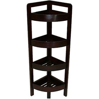 eHemco 4 tier Wood Corner Storage Shelf, 31.5 in Height