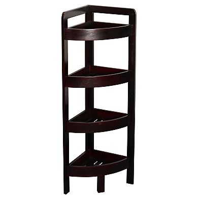 eHemco 4 Tier Wood Corner Storage Shelf, 31.5 Inches Height