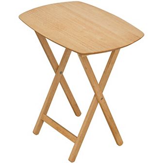 eHemco Oversized Hardwood Folding TV Tray Tables for Eating