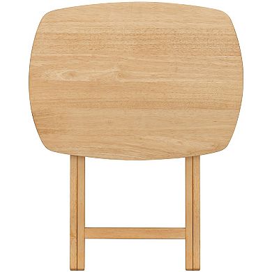 eHemco Oversized Hardwood Folding TV Tray Tables for Eating