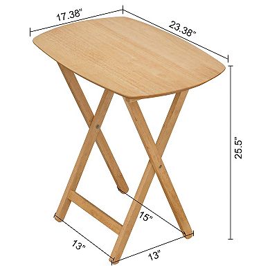 eHemco Oversized Hardwood Folding TV Tray Tables for Eating