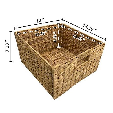 eHemco 3 Tier X-Side End Storage Cabinet with 6 Wicker Baskets