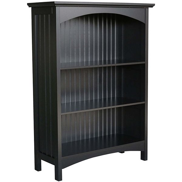 Ehemco 3 Tier Bookcase With 2 Arched Supports - Black