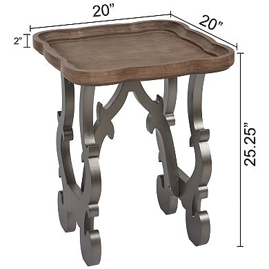 eHemco Ancient Style Coffee Table Sofa Table Side Table with Tray Top