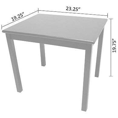 eHemco Solid Hard Wood Kids Table and X-Back Chairs, 3 Pieces Set