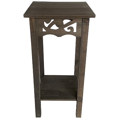 eHemco Plant Decorating Stand End Table Side Table with Storage Shelf, 23.7 Inches Height