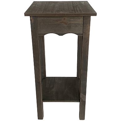 eHemco Plant Decorating Stand End Table Side Table with Storage Shelf, 23.7 Inches Height