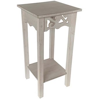 eHemco Plant Decorating Stand End Table Side Table with Storage Shelf, 23.7 in Height