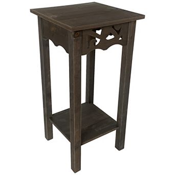 eHemco Plant Decorating Stand End Table Side Table with Storage Shelf, 23.7 in Height