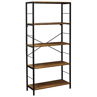 eHemco 5 tier Modern Rustic Bookcase, 64 in Height