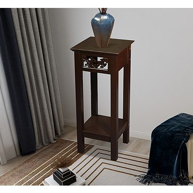 eHemco Plant Decorating Stand End Table Side Table with Storage Shelf, 29.5 Inches Height