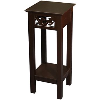 eHemco Plant Decorating Stand End Table Side Table with Storage Shelf, 29.5 in Height