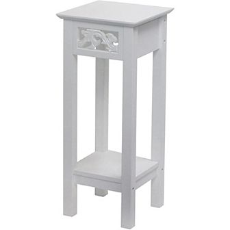eHemco Plant Decorating Stand End Table Side Table with Storage Shelf, 29.5 in Height