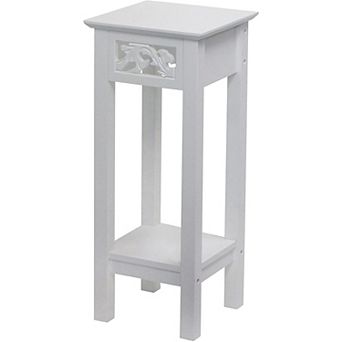 eHemco Plant Decorating Stand End Table Side Table with Storage Shelf, 29.5 in Height