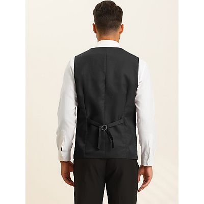 Men s Suit Vest Double Breasted V Neck Slim Fit Formal Wedding Dress Waistcoat