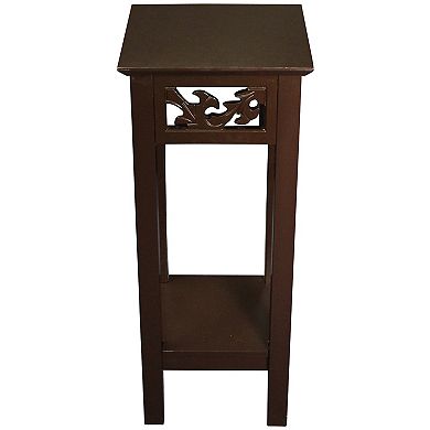 eHemco Plant Decorating Stand End Table Side Table with Storage Shelf, 23.7 Inches Height