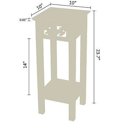 eHemco Plant Decorating Stand End Table Side Table with Storage Shelf, 23.7 Inches Height