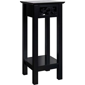 eHemco Plant Decorating Stand End Table Side Table with Storage Shelf, 23.7 in Height