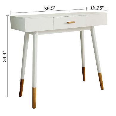 eHemco Euro Console Sofa Table with Drawer for Hallway and Living Room