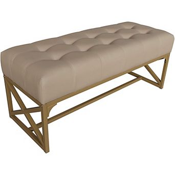 eHemco Modern Faux Leather Upholstered Bench