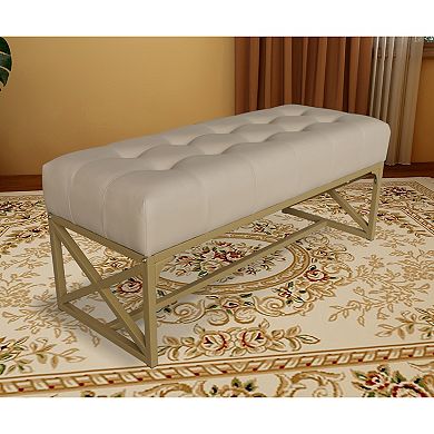eHemco Modern Faux Leather Upholstered Bench