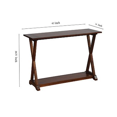 eHemco X-Farmhouse Console Table Side Table with Storage Shelf