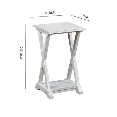 eHemco X-Farmhouse End Table Side Table with Storage Shelf