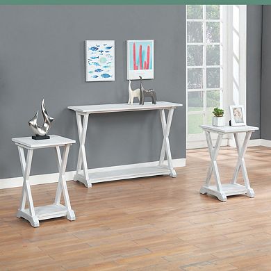 eHemco X-Farmhouse End Table Side Table with Storage Shelf