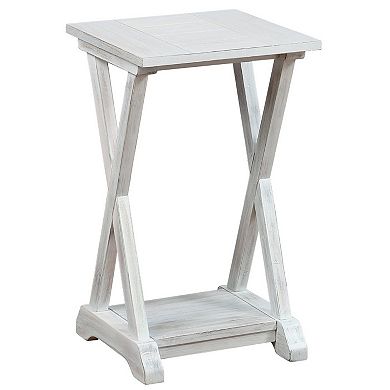 eHemco X-Farmhouse End Table Side Table with Storage Shelf