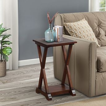 eHemco X-Farmhouse End Table Side Table with Storage Shelf