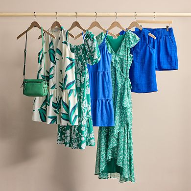 Petite LC Lauren Conrad Flutter Ruffle Wrap Maxi Dress