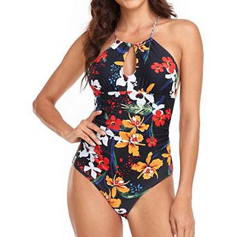 Women's One Piece Swimsuit Tummy Control Bathing Suit Spaghetti Strap Swimwear