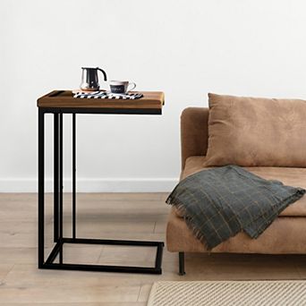 eHemco Slide Under Sofa C Shaped Side Table