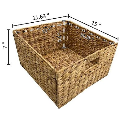 Hampton Meadows 5 Tier X-Side End Storage Cabinet with 5 Wicker Baskets