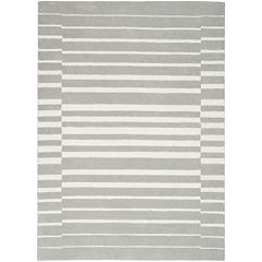 Superior Striped Pastel Indoor Area Rug, Grey, 7x9 ft