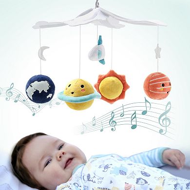 The Peanutshell Spectacular Space Baby Musical Crib Mobile, 12 Lullabies