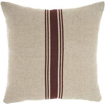 Mina Victory Life Styles Linen Stripe 20" x 20" Indoor Throw Pillow