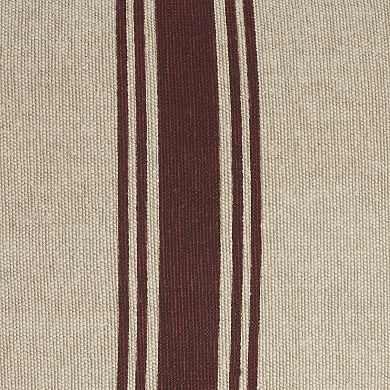 Mina Victory Life Styles Linen Stripe 20" x 20" Indoor Throw Pillow